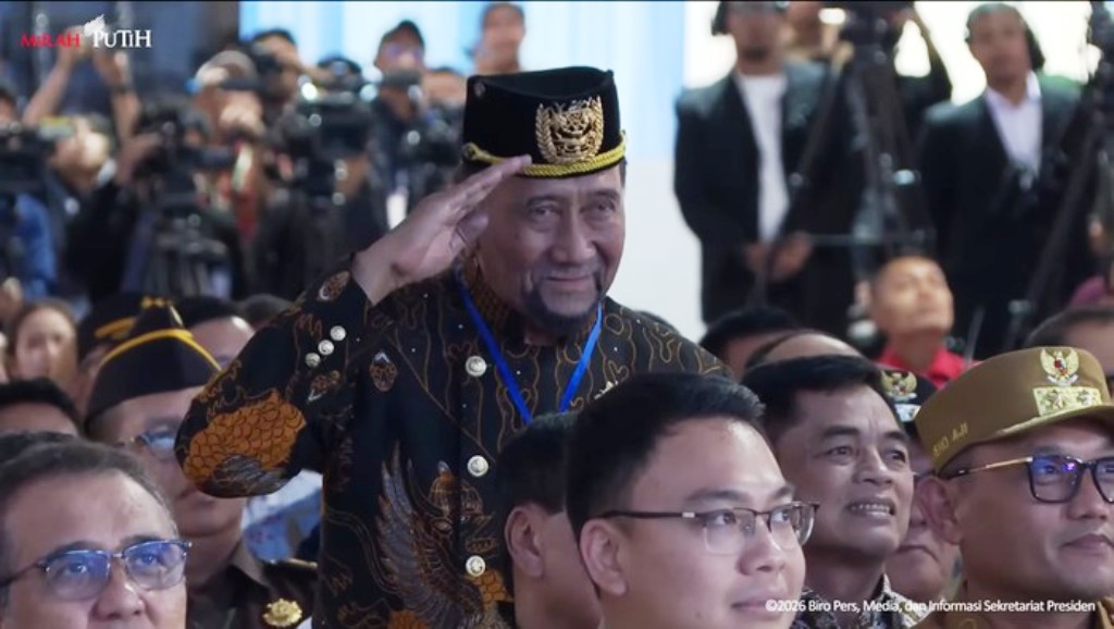 Foto: Sultan Kutai Kartanegara Ing Martadipura, Yang Mulia Adji Mohammad Arifin dalam peresmian kilang Balikpapan, Kaltim. (dok YouTube Setpres).