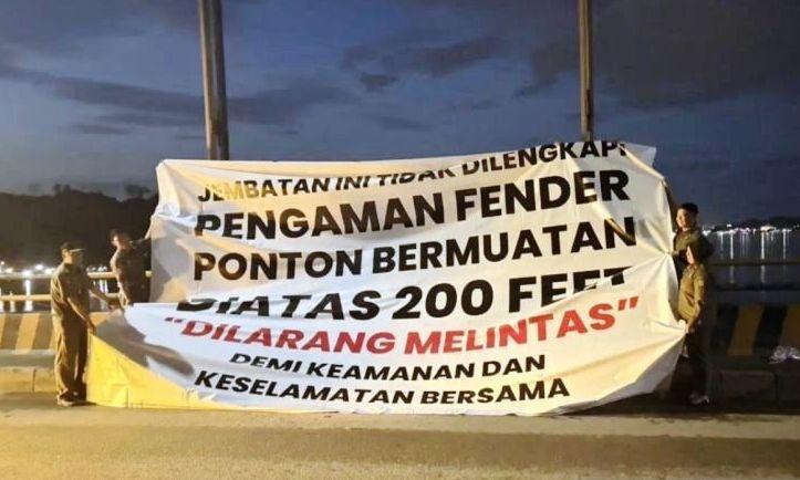 Pilar Ditabrak Ponton, Jembatan Mahulu Terancam Ditutup