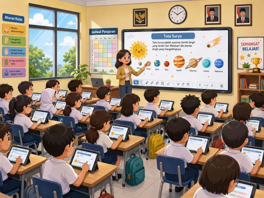 Ruang Kelas Bertransformasi, Sekolah di Bontang Mulai Tinggalkan Papan Tulis Lama