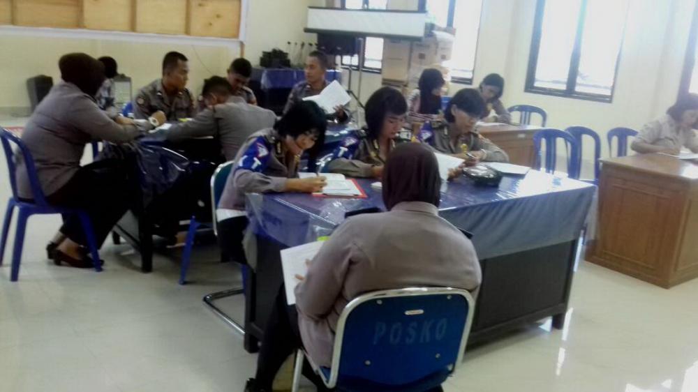 Personel Polres Bontang Ikuti Tes Keswa Dokkes Polda Kaltim
