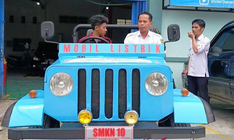 Cerita Anak SMK Kaltim Ciptakan Mobil Listrik dari Bengkel Sekolah