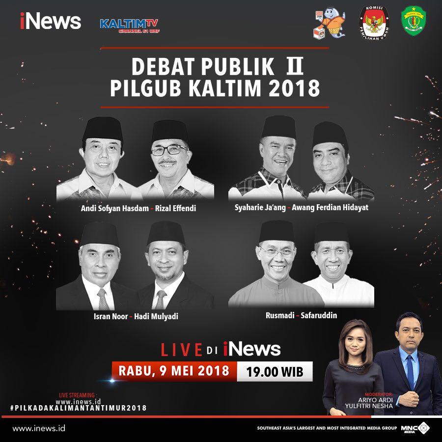 Saksikan Debat Publik ke 2 Kandidat Pilgub Kaltim Malam Ini