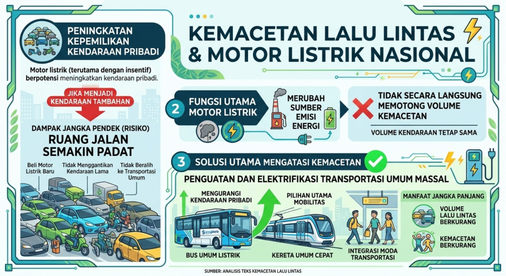 Menimbang Motor Listrik Nasional: Antara Transisi Energi, Risiko Kemacetan, dan Keselamatan 