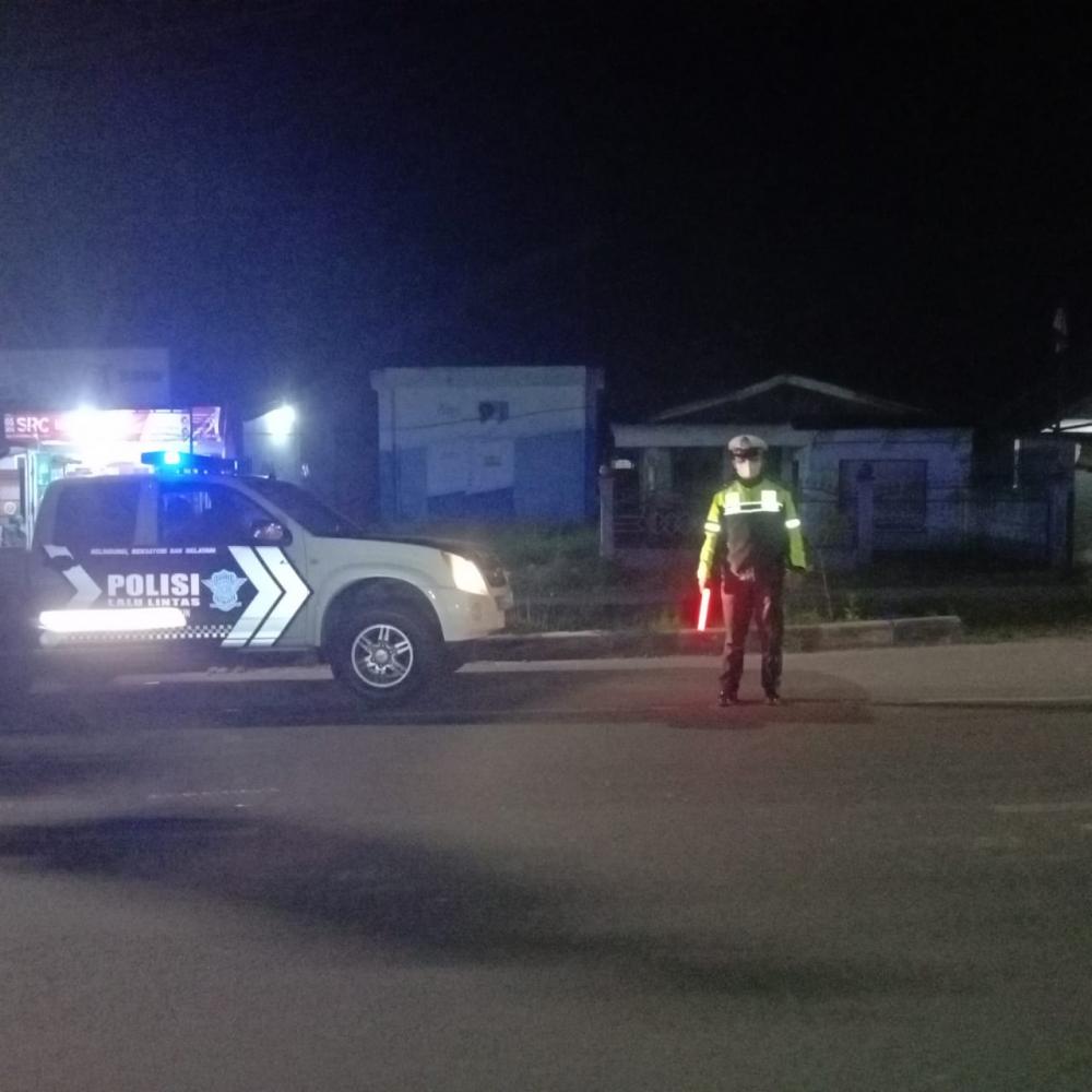 Satlantas Polres Simalungun Gencar Adakan Blue Light Patrol di Malam Hari