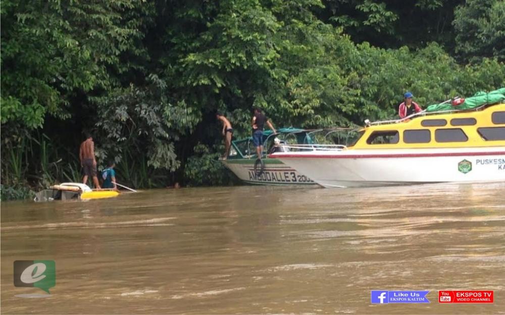 Speedboat Puskesmas Keliling Dinkes Mahulu Tenggelam di Perairan Sungai Mahakam