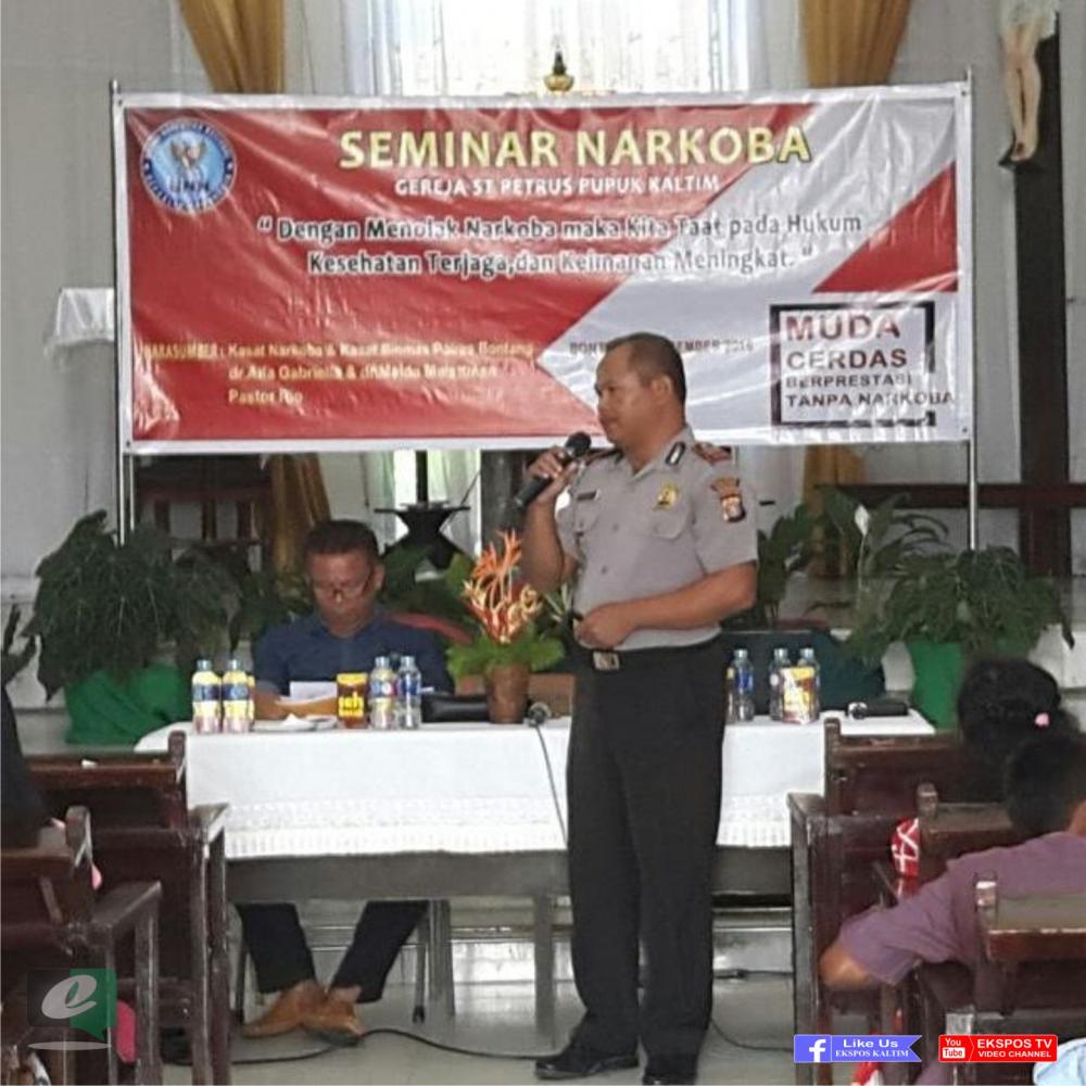 Dua Pejabat Utama Polres Bontang Jadi Narasumber Seminar Narkoba 