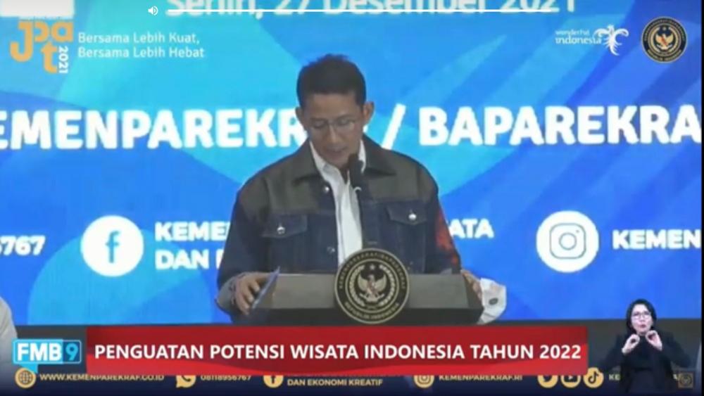 Songsong Tahun Baru, Menparekraf Optimis Aspek Pariwisata Tumbuh Signifikan di 2022