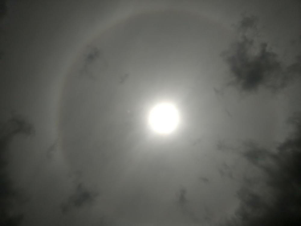 Coba Lihat Langit Sekarang, Matahari Dikelilingi Cincin Pelangi