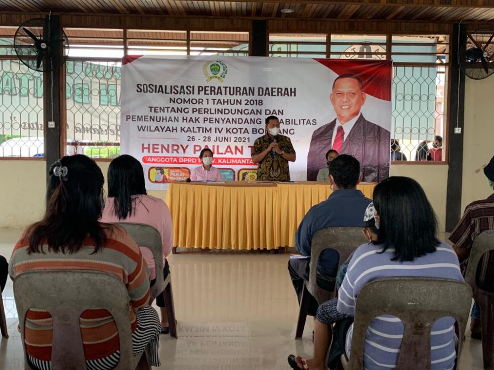 Henry Pailan Sosialisasikan Perda Perlindungan Disabilitas di Bontang