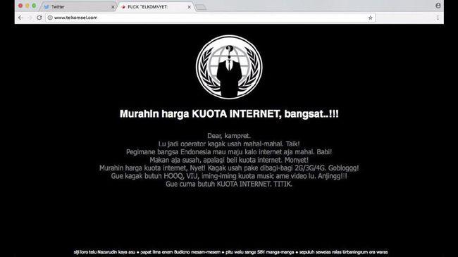 Protes Kuota Internet Mahal, Hacker Bajak Situs Telkomsel
