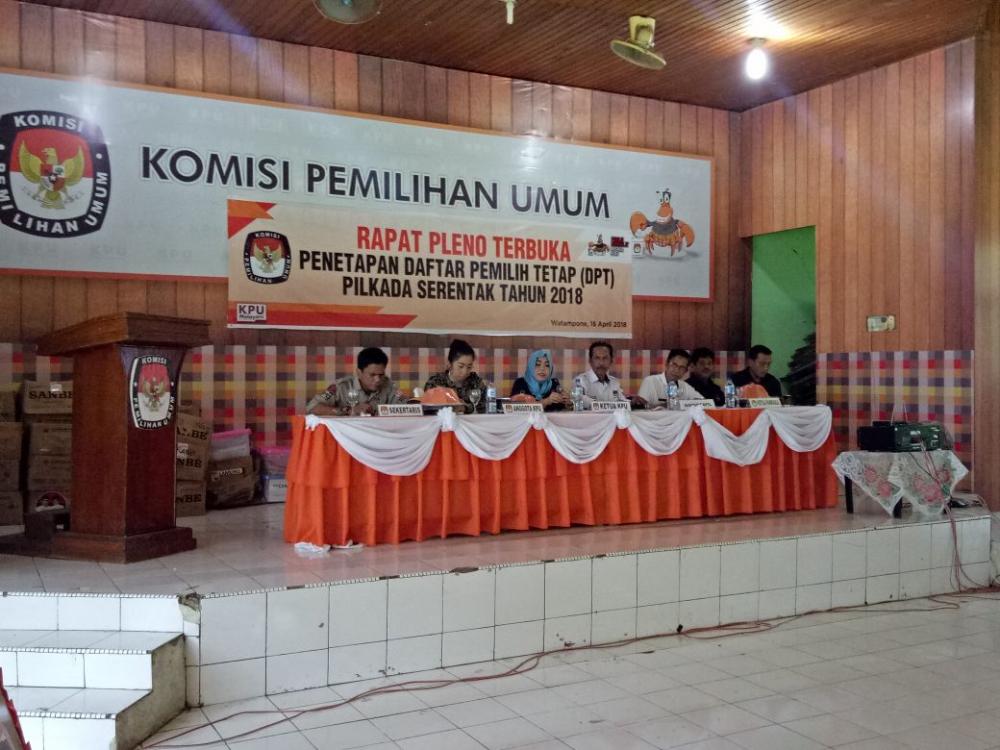 KPU Bone Tetapkan DPT Pilkada Serentak 2018, Segini Jumlahnya