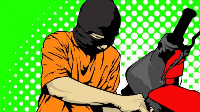 Lupa Cabut Kunci Kontak, Motor Aksan Digasak Maling