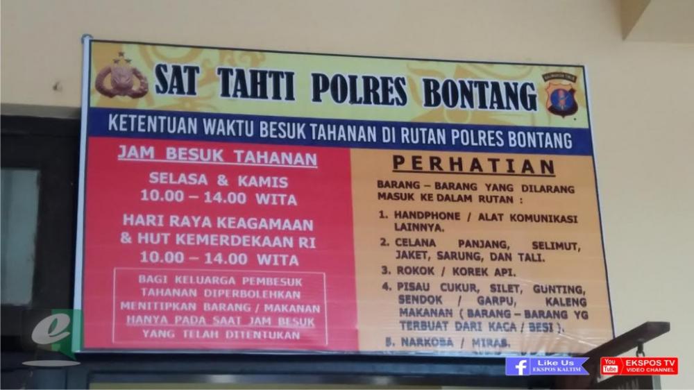 Jam Besuk Tahanan Rutan Polres dan Lapas Bontang Berubah