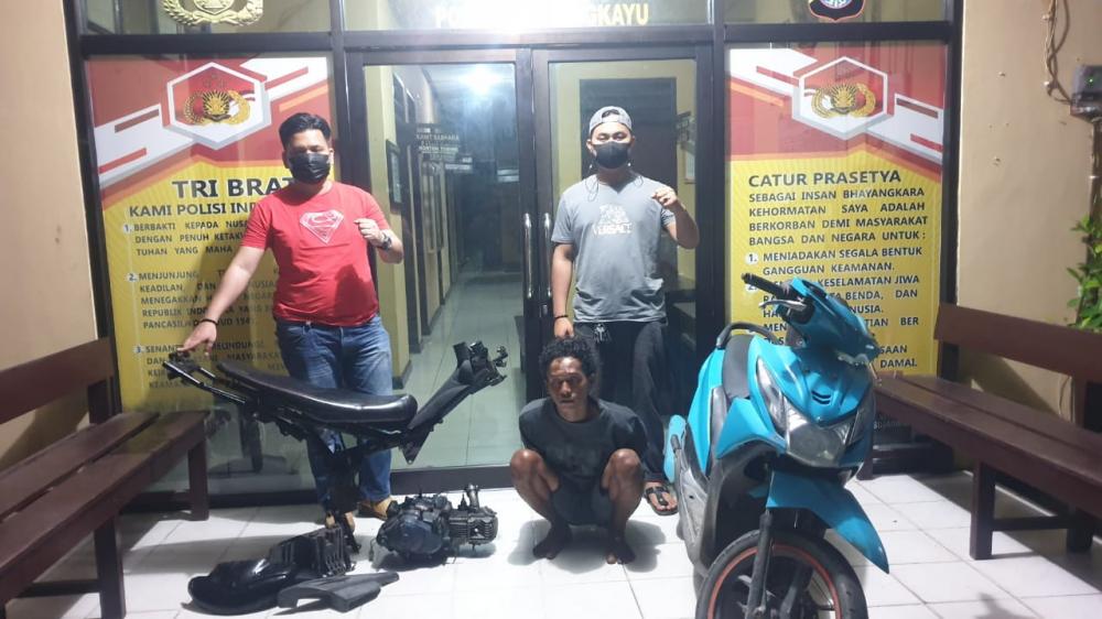 Residivis Pencuri Besi Kembali Berulah, Curi Motor Dipreteli Lalu Dijual  