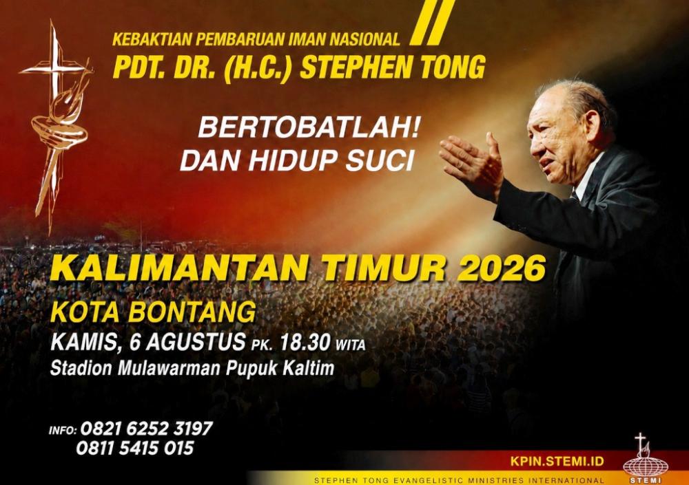 Bontang Jadi Tuan Rumah KPIN Kaltim 2026, Stephen Tong Dijadwalkan Berkhotbah