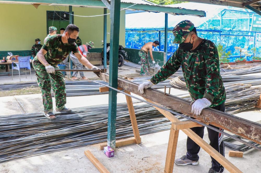 Pra TMMD ke-112, Kodim Bontang Kebut Fabrikasi Rangka Besi