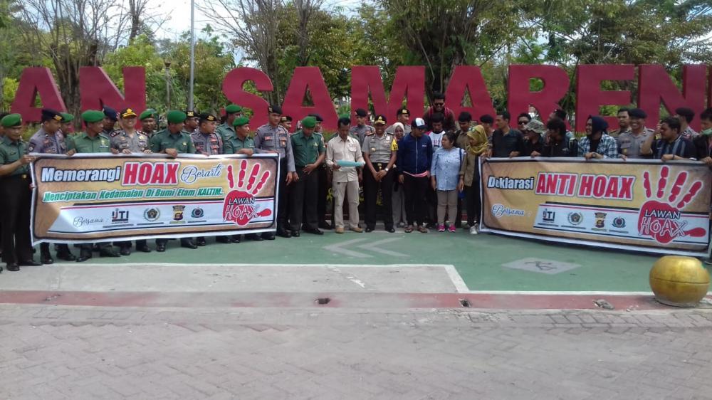 Deklarasi Anti Hoax Digemakan Wartawan, Polri dan TNI di Samarinda