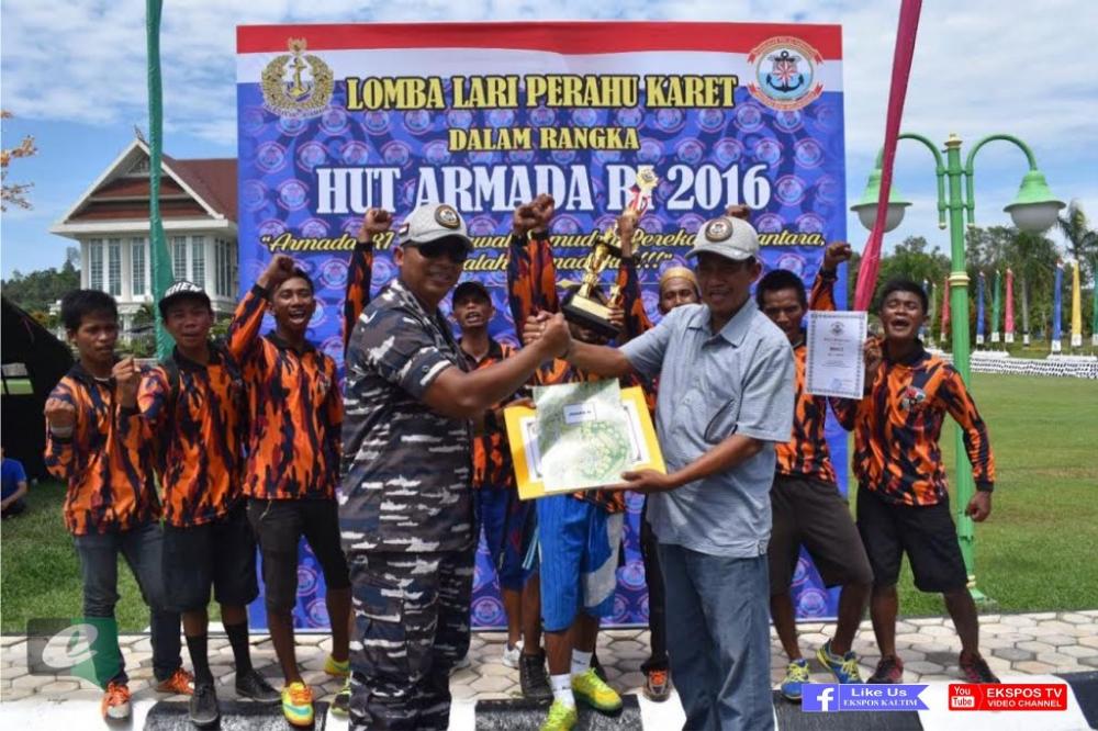 HUT Armada RI 2016, Lanal Sangatta Gelar Lomba Lari Perahu Karet