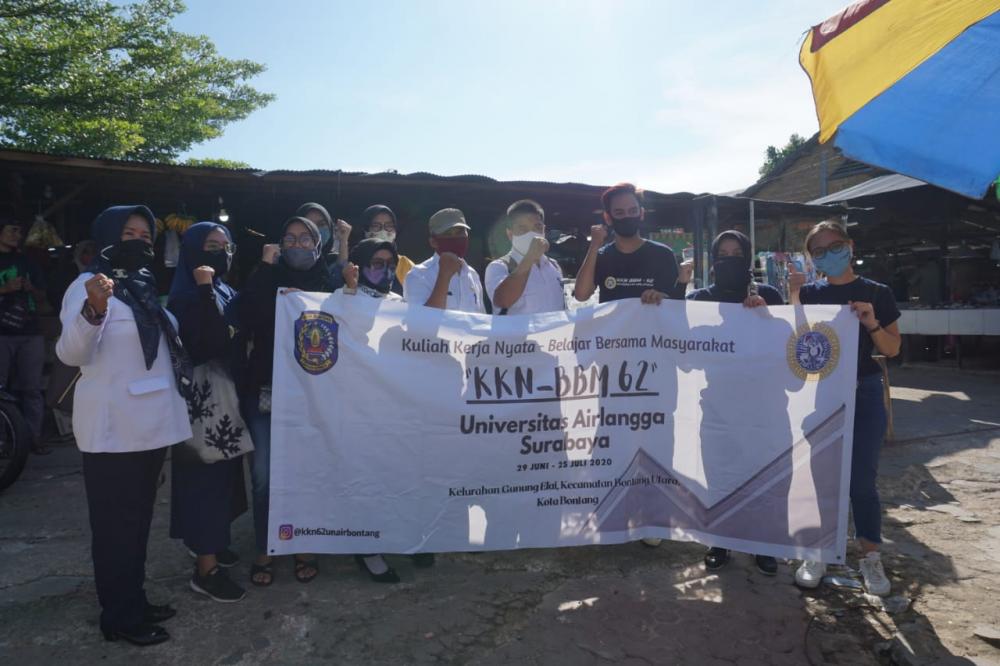 Kelurahan Gunung Elai Dukung Upaya Mahasiswa KKN UNAIR Cegah Corona