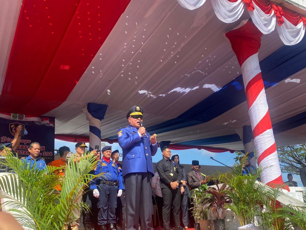 Gubernur Isran Pimpin Upacara HUT Damkar ke-104 di Bontang, Tekankan Kewaspadaan