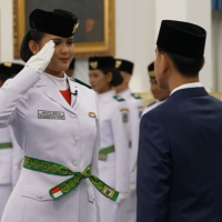 Paskibraka Asal Kaltim Jadi Pemimpin Upacara Pengukuhan di Istana Negara